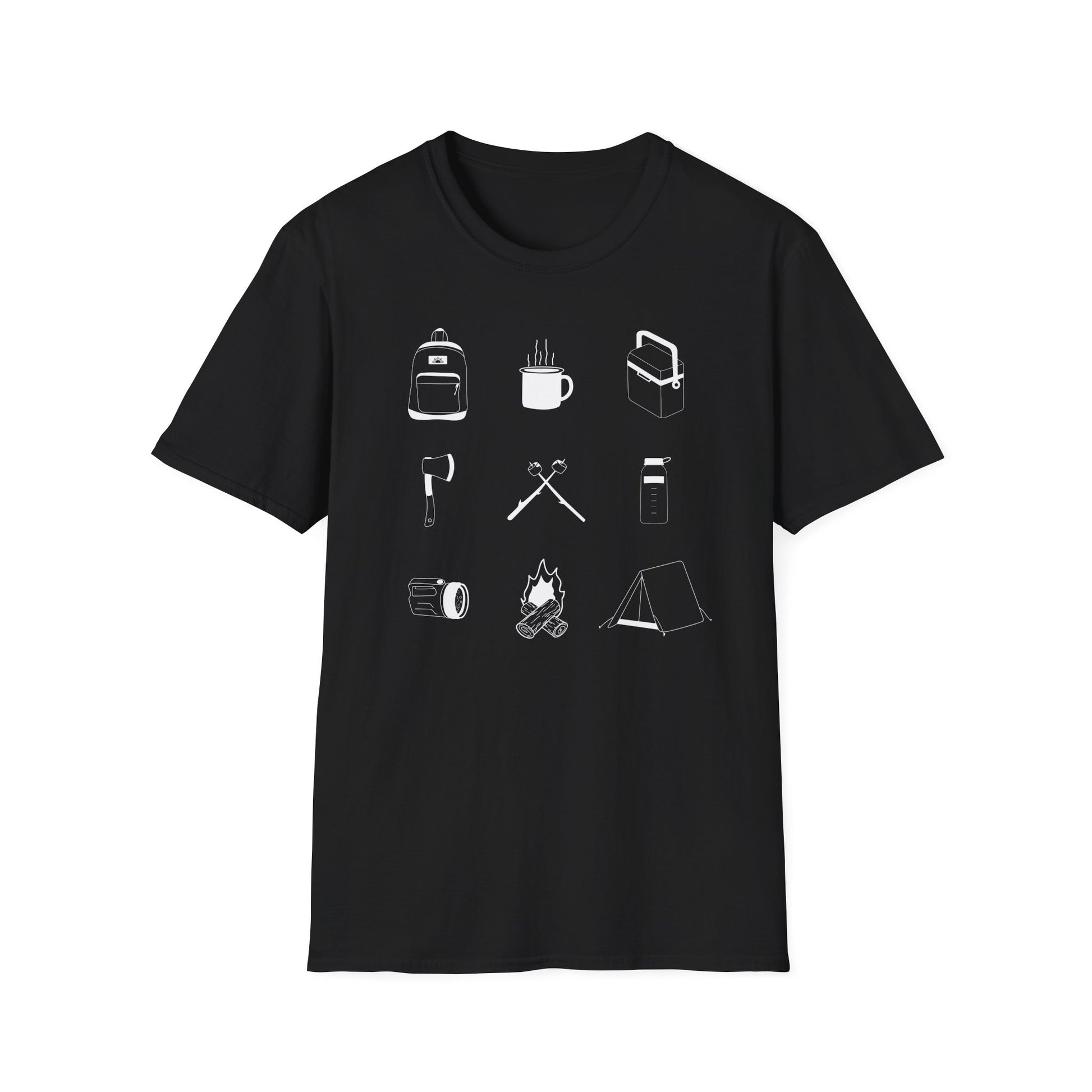 Camping design black shirt