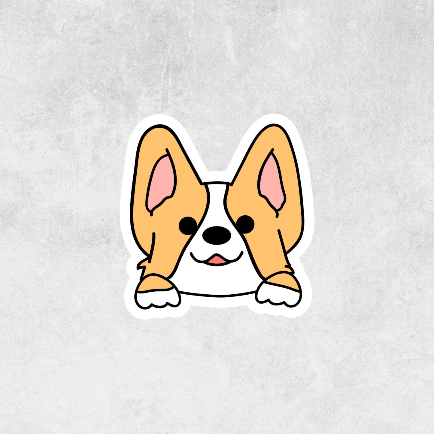 Corgi puppy with paws by face sticker