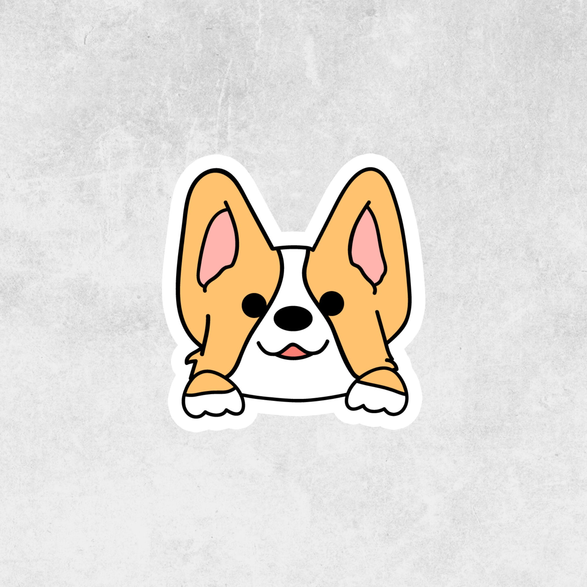 Corgi puppy with paws by face sticker